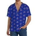 thumbnail image 1 of KLL Hockey Print Men's Shirt Short Sleeve Button Down Summer Cuba Beach Shirts- X-Large, 1 of 5