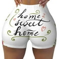 thumbnail image 1 of KLL Home Sweet Home Floral Pattern Workout Shorts for Women Scrunch Short Gym Yoga Running Sport Active Exercise Fitness Shorts, 1 of 8
