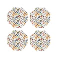 thumbnail image 1 of KLL Home construction tools Drink Coasters Set of 4,PU Leather Absorbent Coasters Set Decorative Coffee Cup Coasters Housewarming Gift for Home Decor-Octagon, 1 of 6