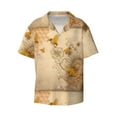 thumbnail image 1 of KLL Honey Bees And Sunflowers Print Men's Shirt Short Sleeve Button Down Summer Cuba Beach Shirts- Small, 1 of 7