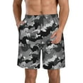 thumbnail image 1 of KLL Horse Silhouette Men's Casual Summer Beach Shorts Hawaiian Shorts with Pockets-Medium, 1 of 5