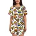 thumbnail image 1 of KLL Hot Dog With One Sausage Print Pajama Set for Women Short Sleeve Sleepwear Pjs Soft 2 Piece Lounge Sleepwear Sets-4X-Large, 1 of 6