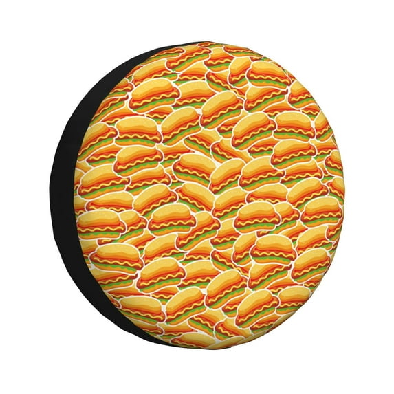 KLL Hot Dogs Pattern 14-17 inch Spare Tire Cover Universal Wheel Protector for Truck SUV Trailer Camping Rv Tire Covers-17 inch