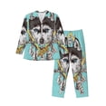 thumbnail image 1 of KLL Husky With Dreamcatcher Sleepwear Mens Flannel Pajamas,Long Cotton Pj Set, 1 of 7