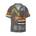 thumbnail image 1 of KLL I Like Big Digger Print Men's Shirt Short Sleeve Button Down Summer Cuba Beach Shirts- Small, 1 of 7