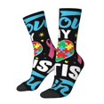 thumbnail image 1 of KLL I Love My Autism Print Cool Socks Men's Women's Crew Socks Funny Crazy Novelty Stockings, 1 of 6
