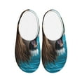 thumbnail image 1 of KLL Ice Blue Coastal Lion Pattern Adult Unisex Cozy Slippers,Fuzzy Slip-on Slippers TPR Sole Slippers Comfort Plush Home Footwear for Indoor & Outdoor-39/40, 1 of 7