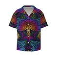 thumbnail image 1 of KLL Indian Mandalas Dragonfly Print Men's Shirt Short Sleeve Button Down Summer Cuba Beach Shirts- 3X-Large, 1 of 7
