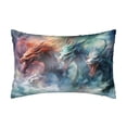 thumbnail image 1 of KLL Ink Style Wave Dragon Pattern Silk Pillowcase for Hair and Skin Standard Size 20"X 30" Soft Breathable Pillow Covers for Sleeping, 1 of 6