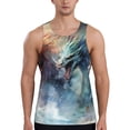 thumbnail image 1 of KLL Ink Style Wave Dragon Print Men's Muscle Gym Workout Stringer Tank Tops Bodybuilding Fitness T-Shirts Tank Tops Men-Large, 1 of 7