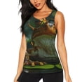 thumbnail image 1 of KLL Intellectual Frog Pond Print Womens Tank Top Sleeveless Workout Tops Athletic Running Shirts Yoga Gym Clothes-Medium, 1 of 7