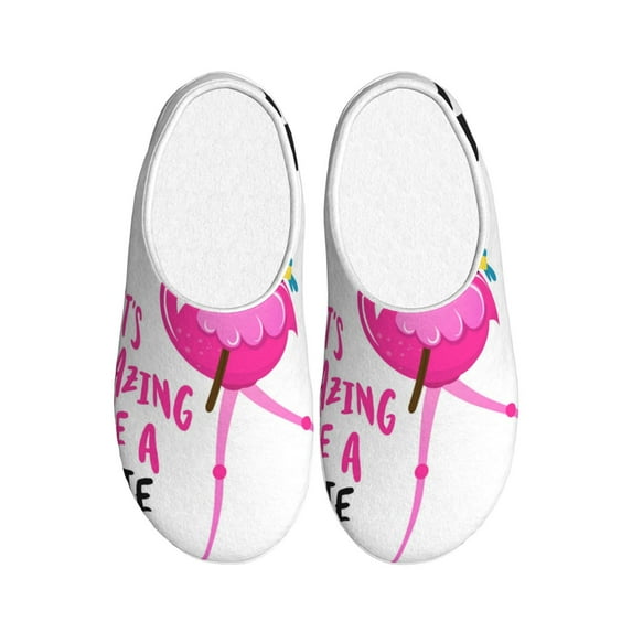 KLL It'S Flamazing To Be A Pirate Pattern Adult Unisex Cozy Slippers,Fuzzy Slip-on Slippers TPR Sole Slippers Comfort Plush Home Footwear for Indoor & Outdoor-11