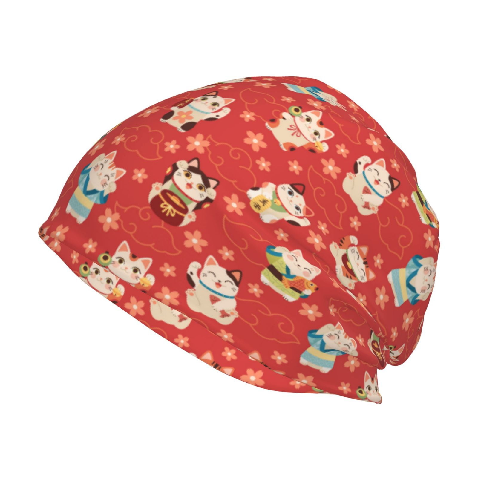 KNITTED BEANIE HAT IN LIGHT PINK WOOL WITH JAPANESE CAT EARS 421258