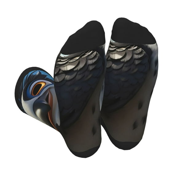 KLL Joyful Animated Bird Print Cool Socks Men's Women's Crew Socks Funny Crazy Novelty Stockings