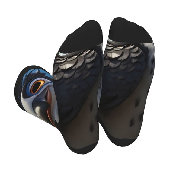 KLL Joyful Animated Bird Print Cool Socks Men's Women's Crew Socks Funny Crazy Novelty Stockings