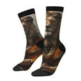 thumbnail image 1 of KLL Jungle Meditating Lion Print Cool Socks Men's Women's Crew Socks Funny Crazy Novelty Stockings, 1 of 6