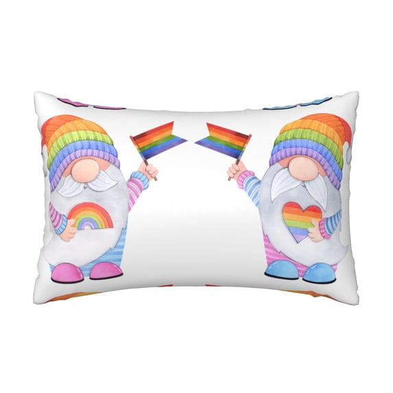 KLL LGBT Gnomes Pattern Silk Pillowcase for Hair and Skin Standard Size 20"X 30" Soft Breathable Pillow Covers for Sleeping
