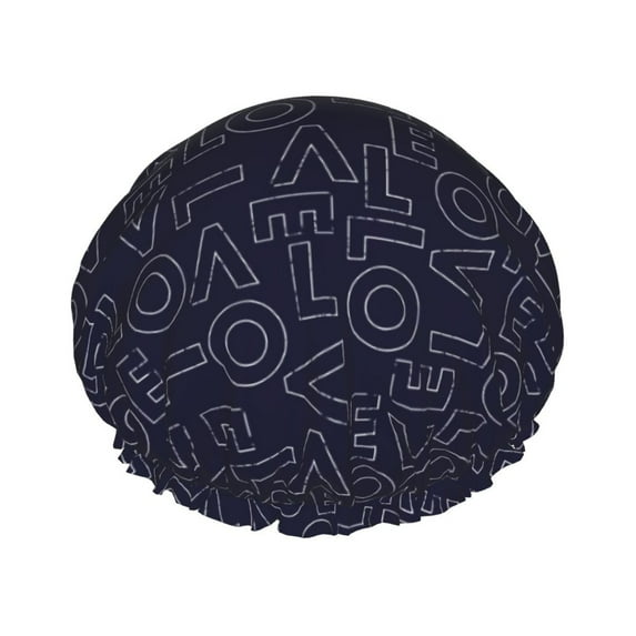 KLL LOVE Pattern Shower Cap & Bath Cap for Women,Reversible Oversized Waterproof Shower Caps for all Hair Lengths,Elastic Reusable Bathing Hair Cap