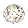 thumbnail image 1 of KLL Labrador Retriever Dog Pattern Shower Cap & Bath Cap for Women,Reversible Oversized Waterproof Shower Caps for all Hair Lengths,Elastic Reusable Bathing Hair Cap, 1 of 6