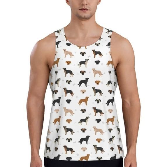 KLL Labrador Retriever Dog Print Men's Muscle Gym Workout Stringer Tank Tops Bodybuilding Fitness T-Shirts Tank Tops Men-4X-Large