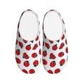 thumbnail image 1 of KLL Ladybug On Blue Stripes Pattern Adult Unisex Cozy Slippers,Fuzzy Slip-on Slippers TPR Sole Slippers Comfort Plush Home Footwear for Indoor & Outdoor-37/38, 1 of 7