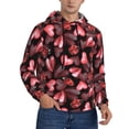 thumbnail image 1 of KLL Ladybugs and Red Hearts Print Mens Hoodie Long Sleeve Casual Pullover Hooded Sweatshirt Fashion Drawstring Hoodies with Pocket-X-Large, 1 of 6