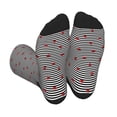 thumbnail image 1 of KLL Ladybugs on Black and White Striped Print Cool Socks Men's Women's Crew Socks Funny Crazy Novelty Stockings, 1 of 7