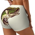 thumbnail image 1 of KLL Largemouth Bass Fish (3) Pattern Workout Shorts for Women Scrunch Short Gym Yoga Running Sport Active Exercise Fitness Shorts-Small, 1 of 8