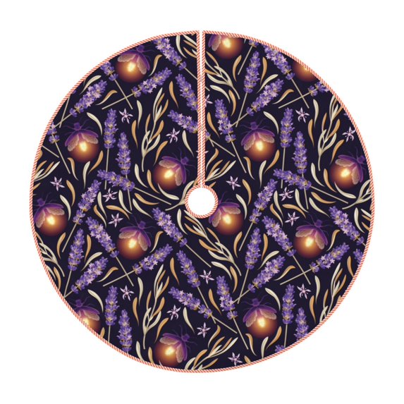 KLL Lavender Flowers Christmas Tree Skirt 30" ,Party Decorations Farmhouse for Christmas Decorations Holiday Party