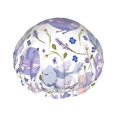 thumbnail image 1 of KLL Lavender Flowers Pattern Shower Cap & Bath Cap for Women,Reversible Oversized Waterproof Shower Caps for all Hair Lengths,Elastic Reusable Bathing Hair Cap, 1 of 6