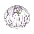 thumbnail image 1 of KLL Lavender Flowers Pattern Shower Cap & Bath Cap for Women,Reversible Oversized Waterproof Shower Caps for all Hair Lengths,Elastic Reusable Bathing Hair Cap, 1 of 6