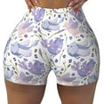 thumbnail image 1 of KLL Lavender Flowers Pattern Workout Shorts for Women Scrunch Short Gym Yoga Running Sport Active Exercise Fitness Shorts, 1 of 8