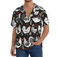thumbnail image 1 of KLL Laying Hens And Roosters Print Men's Shirt Short Sleeve Button Down Summer Cuba Beach Shirts- XX-Large, 1 of 5