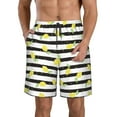 thumbnail image 1 of KLL Lemon_1 Men's Casual Summer Beach Shorts Hawaiian Shorts with Pockets-XX-Large, 1 of 5