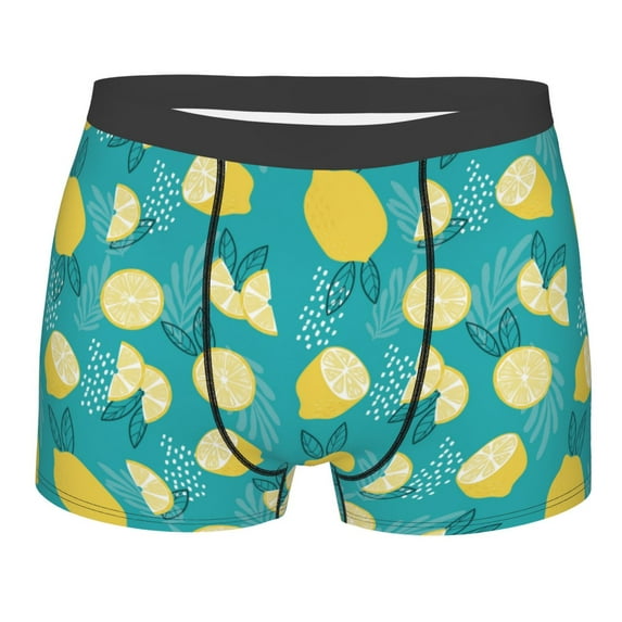 KLL Lemon Blue Men's Cotton Boxer Briefs Underwear-X-Large