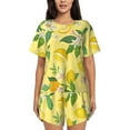 thumbnail image 1 of KLL Lemon Print Pajama Set for Women Short Sleeve Sleepwear Pjs Soft 2 Piece Lounge Sleepwear Sets-Large, 1 of 6