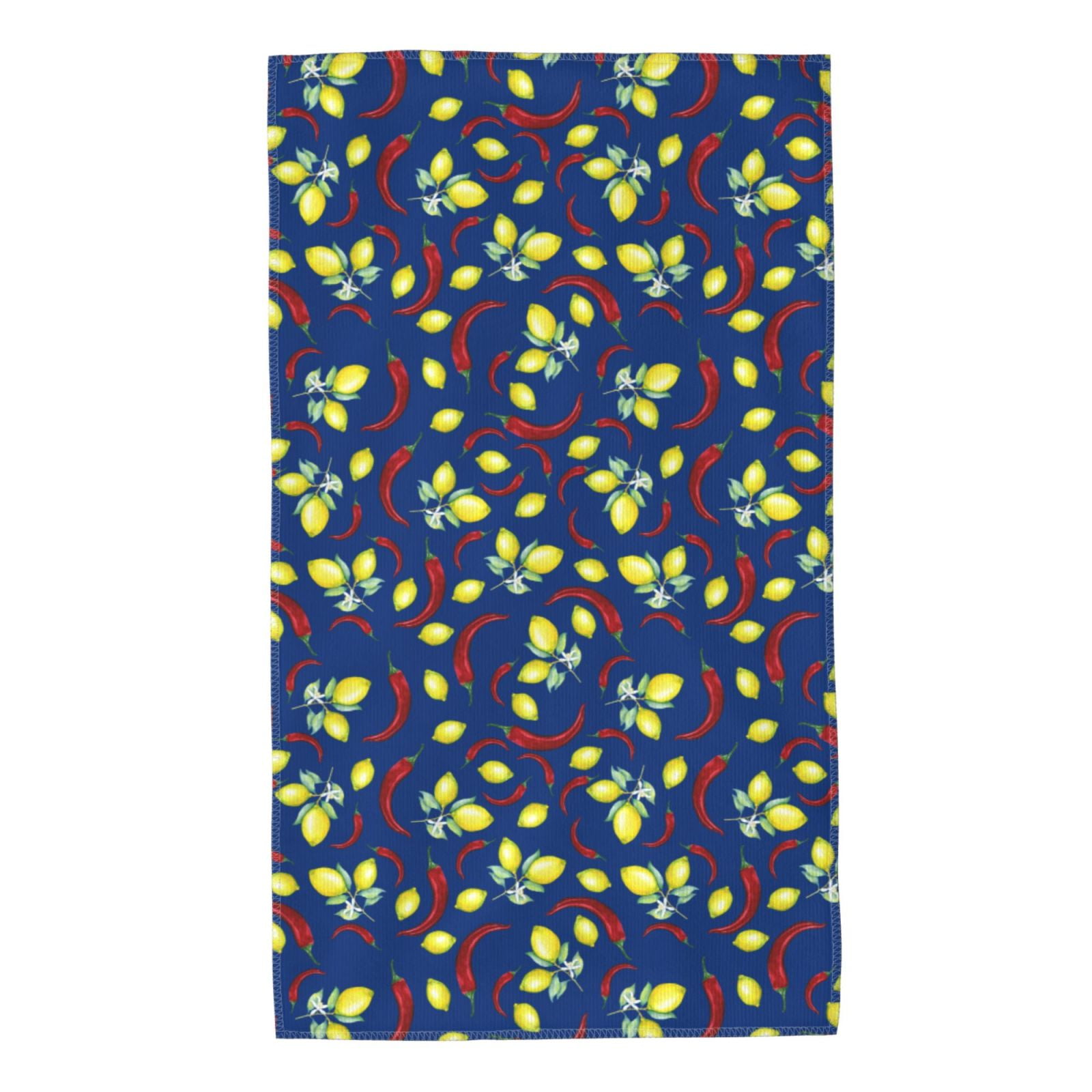 KLL Lemons And Chili Ultra Absorbent & Soft Hand Towels for Bath, Hand