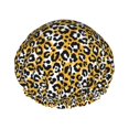 thumbnail image 1 of KLL Leopard Pattern Shower Cap & Bath Cap for Women,Reversible Oversized Waterproof Shower Caps for all Hair Lengths,Elastic Reusable Bathing Hair Cap, 1 of 6