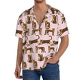 thumbnail image 1 of KLL Leopard Print Print Men's Shirt Short Sleeve Button Down Summer Cuba Beach Shirts- Large, 1 of 5