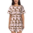 thumbnail image 1 of KLL Leopard Print Print Pajama Set for Women Short Sleeve Sleepwear Pjs Soft 2 Piece Lounge Sleepwear Sets-3X-Large, 1 of 6