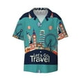 thumbnail image 1 of KLL Let's go Travel Print Men's Shirt Short Sleeve Button Down Summer Cuba Beach Shirts- 4X-Large, 1 of 7
