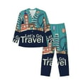 thumbnail image 1 of KLL Let's go Travel Sleepwear Mens Flannel Pajamas,Long Cotton Pj Set, 1 of 1
