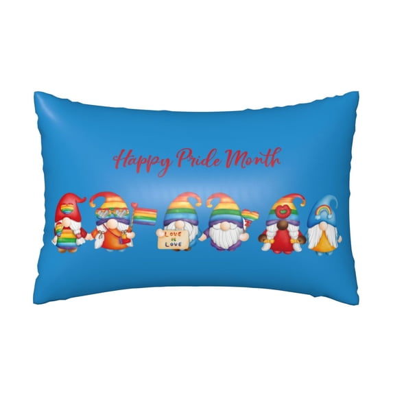 KLL Lgbt Gnome Pattern Silk Pillowcase for Hair and Skin Standard Size 20"X 30" Soft Breathable Pillow Covers for Sleeping