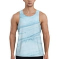 thumbnail image 1 of KLL Light Blue Marble Print Men's Muscle Gym Workout Stringer Tank Tops Bodybuilding Fitness T-Shirts Tank Tops Men-Medium, 1 of 7