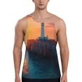 thumbnail image 1 of KLL Lighthouse At Sunset Coast Print Men's Muscle Gym Workout Stringer Tank Tops Bodybuilding Fitness T-Shirts Tank Tops Men-XX-Large, 1 of 7