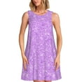 thumbnail image 1 of KLL Lilac Glittering Pattern Womens Summer Dresses 2025,Loose Round Neck Sleeveless Sundresses Tank Dresses with Pockets, 1 of 7