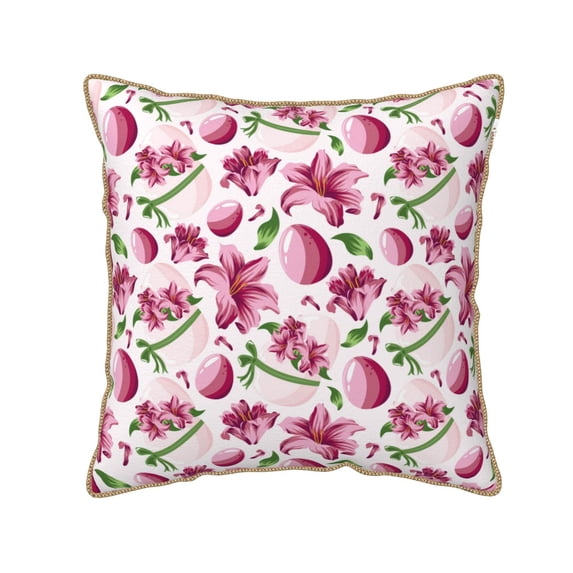 KLL Lilies Flowers Decorative Throw Pillow Covers Velvet Soft for Couch Sofa Bedroom Living Room Outdoor (No pillow core)- 16"x16"