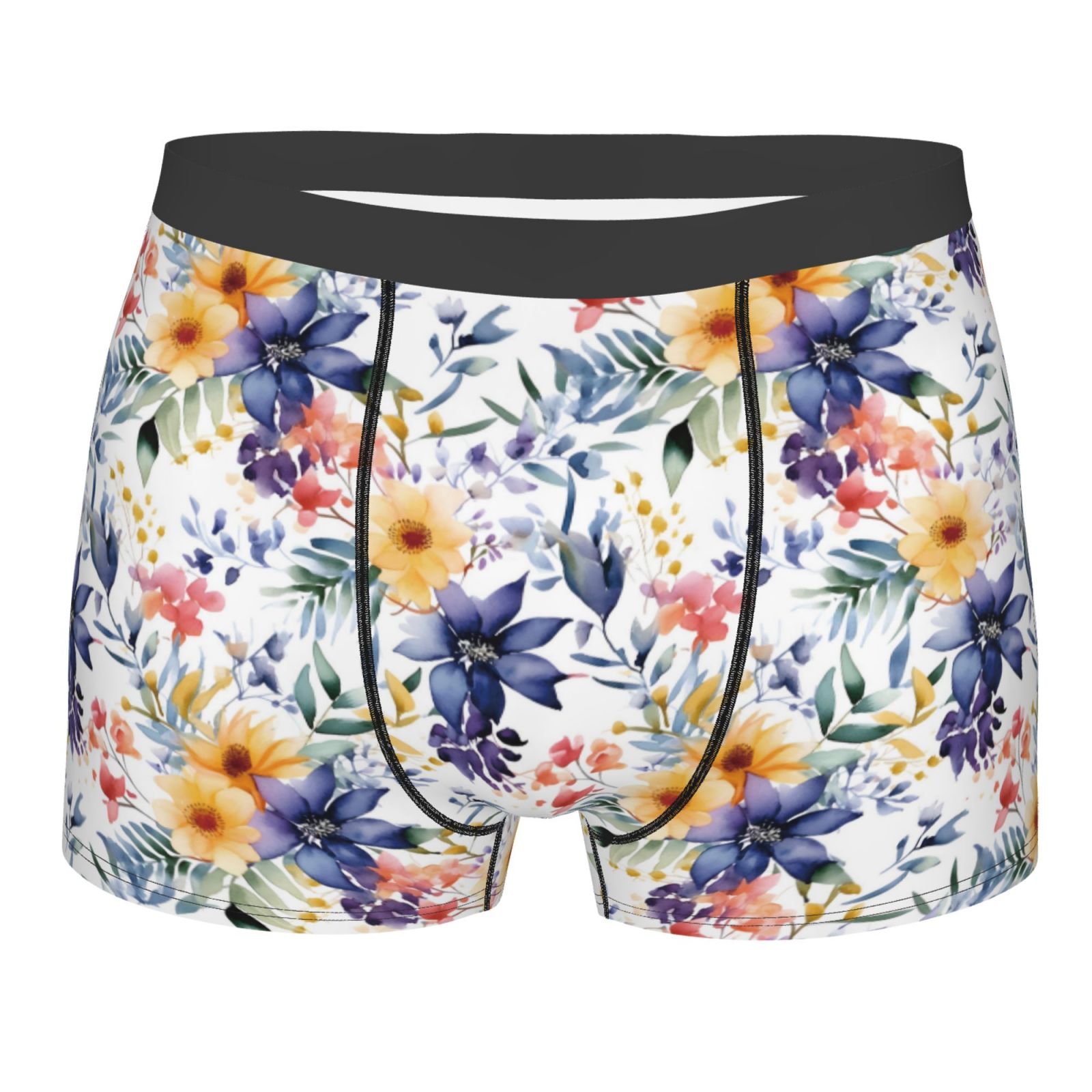 KLL Lilies Flowers Men's Cotton Boxer Briefs UnderwearXLarge