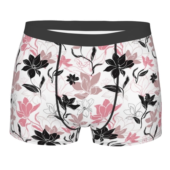 KLL Lilies Flowers Men's Cotton Boxer Briefs Underwear-XX-Large