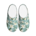 thumbnail image 1 of KLL Lilies Flowers Pattern Adult Unisex Cozy Slippers,Fuzzy Slip-on Slippers TPR Sole Slippers Comfort Plush Home Footwear for Indoor & Outdoor-35/36, 1 of 7